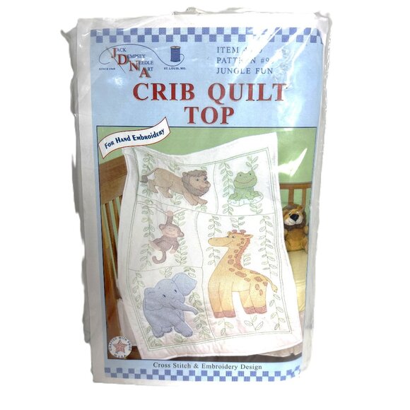 Rare Jack Dempsey Needle Art Item #4060 Crib Quilt Top 40” x 60” NWT - Picture 1 of 6